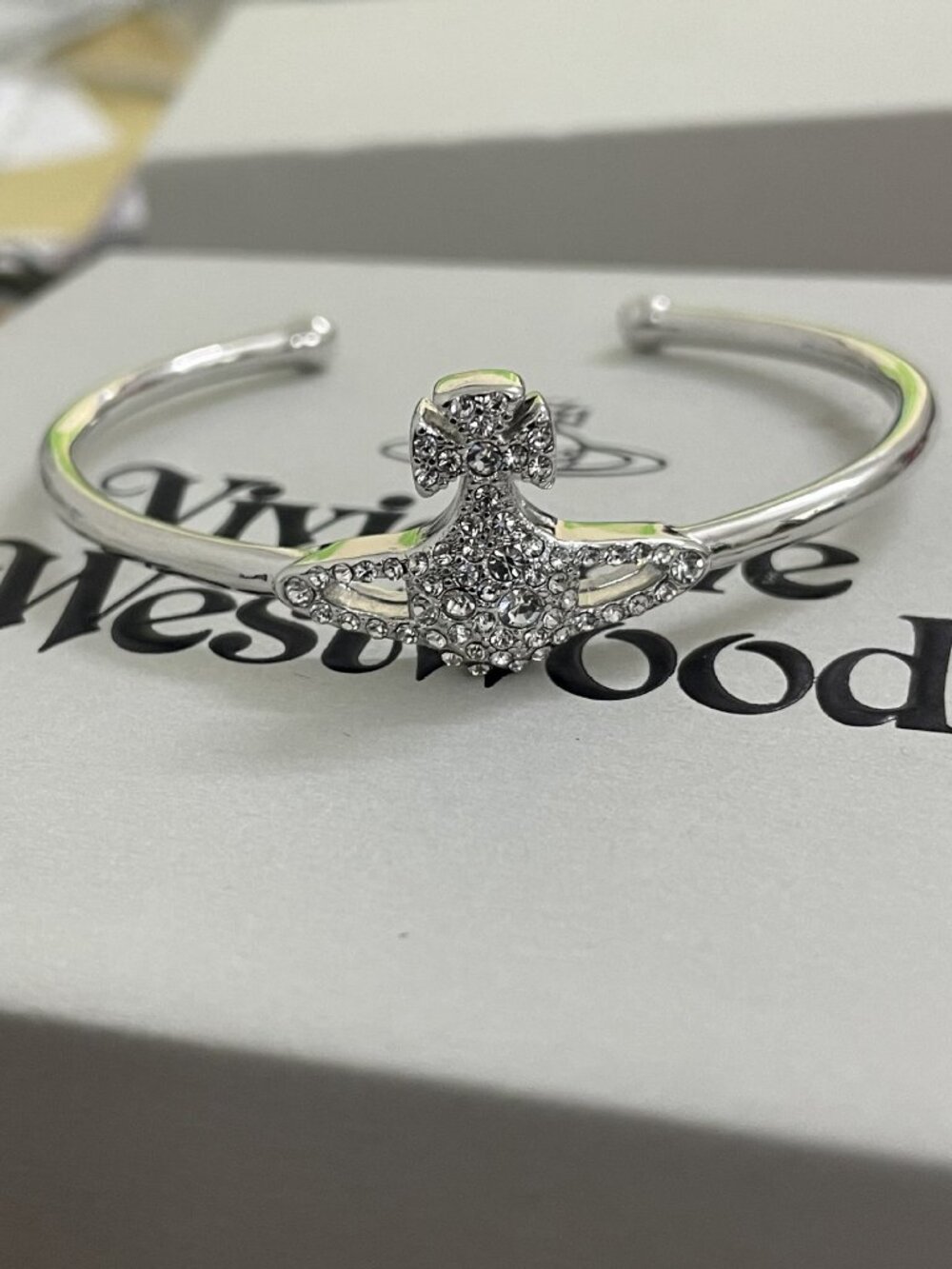 Vivienne Westwood Crystal Orb Open Cuff Bracelet
